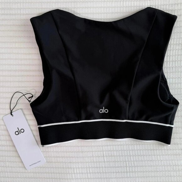 Authentic Alo Yoga Set Airlift Alignment Bra And High-Waist Legging Black/White - Picture 3 of 5